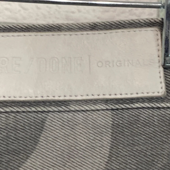 Re/Done Gray Camo High Rise Ankle Crop Button Fly Raw Hem Jeans Size 25 - Picture 10 of 13